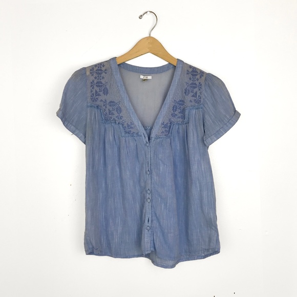 Urban Outfitters Tops - Ecote Urban Outfitters Blue Button Down Blouse